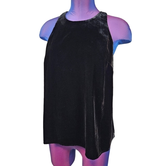 NWT Joie Brighton Black Silk Blend Velvet Racerback‎ Cami Size Small Wome… - Picture 1 of 10